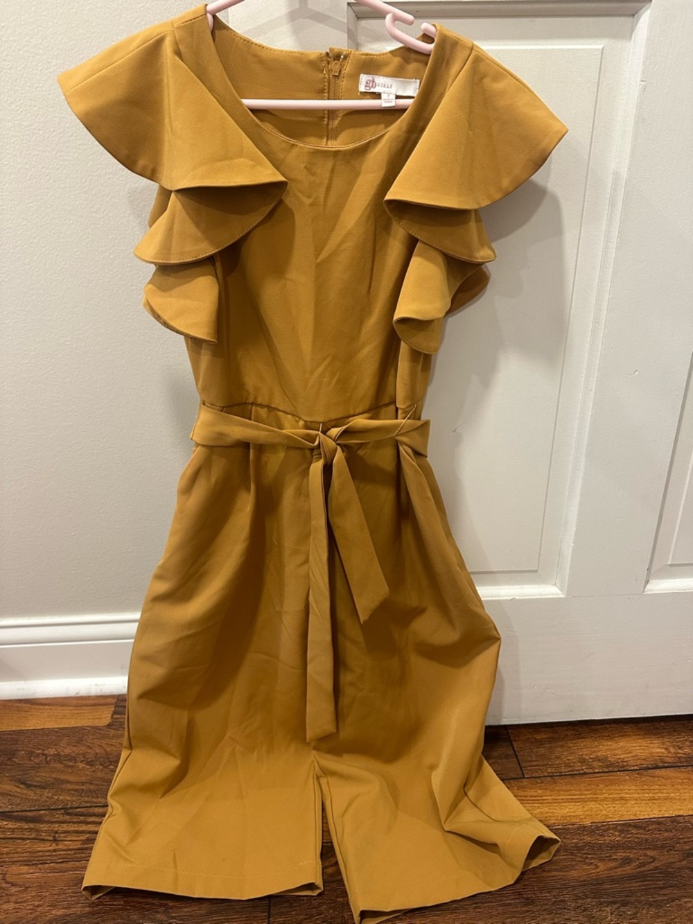 GB girls EUC Kids Mustard Ruffle One-Piece Romper